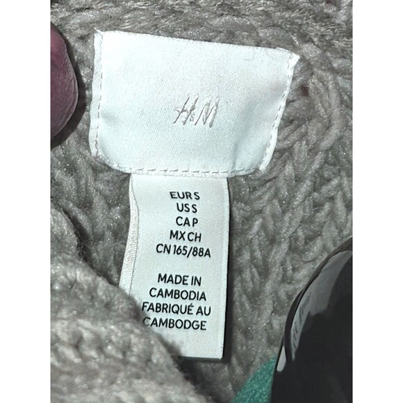 H&M Cable Knit Chunky Oversized Cropped Sweater *MEASUREMENTS* Size Small NWT - Picture 3 of 7